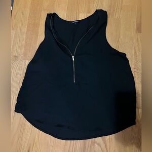 Ambiance Black Zip Tank Top